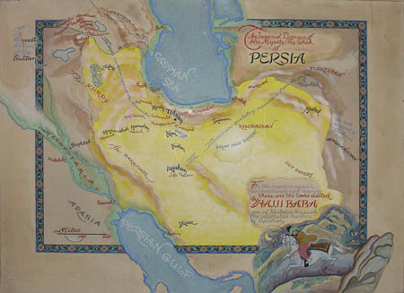 Map of Persia painting