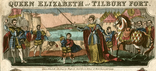 Queen Elizabeth at Tilbury Fort: detail