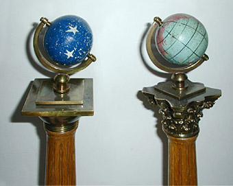 detail of Miniature Masonic Globes