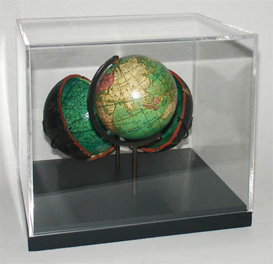 Nicolas Lane pocket globe in display case