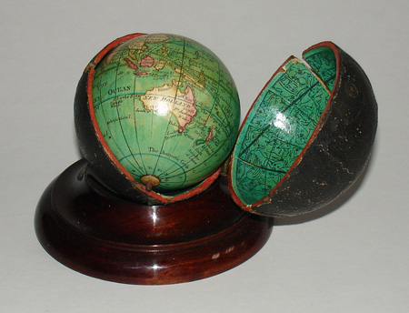 Nicolas Lane pocket terrestrial and celestial globes