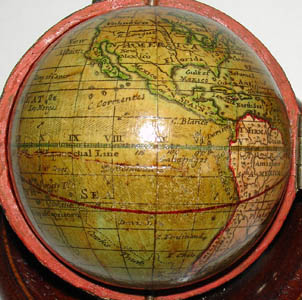W. & S. Jones pocket globe detail