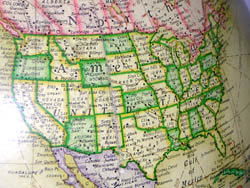 Rand McNally Art Deco Globe with Green Glass Base