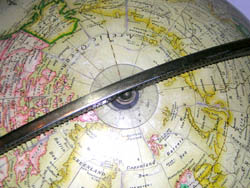 Rand McNally Art Deco Globe with Green Glass Base