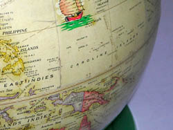 Rand McNally Art Deco Globe with Green Glass Base