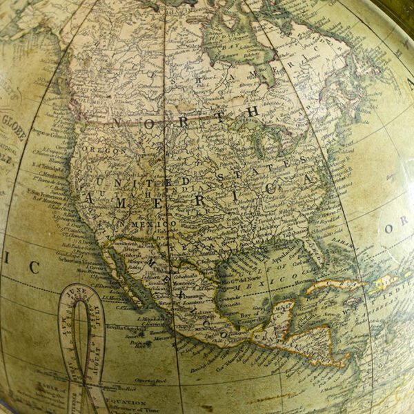 G.F. Cruchley 12-Inch Terrestrial Floor Globe, detail