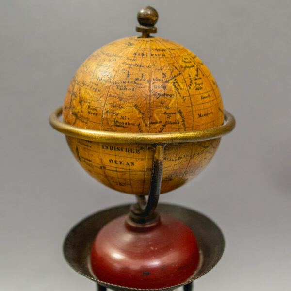J. Felkl 2.75-Inch Terrestrial Globe on Pillar Thermometer Stand, detail