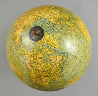 C.S. Hammond & Co., New York "New Terrestrial Globe" 8-Inch Terrestrial Table Globe, detail