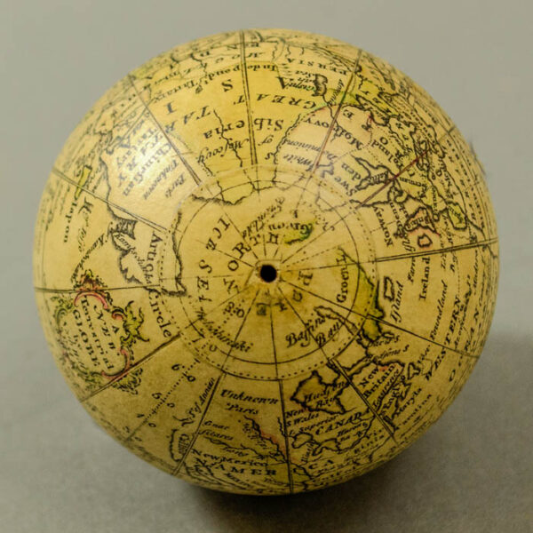 Nathaniel Hill 2.75-Inch Terrestrial Pocket Globe in Celestial Case, detail