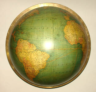 W. & A.K. Johnston 18-Inch Terrestrial Floor Globe, detail