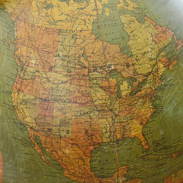 W. & A.K. Johnston/ Kittinger 18-Inch Terrestrial Floor Globe, detail