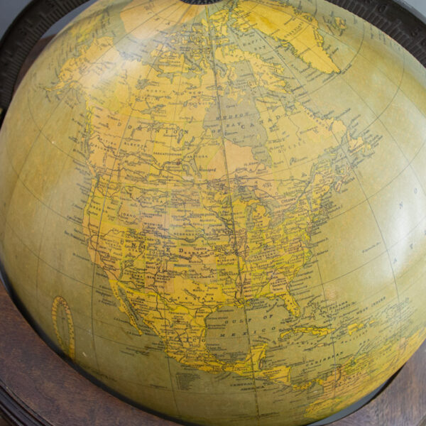 Weber Costello Co. 18-Inch Terrestrial Floor Globe, detail