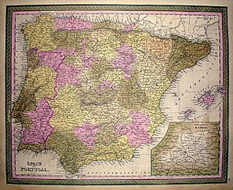 Map of Spain and Portugal