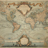 World Map, Double Hemisphere, Mappe-Monde Dressé sur les Observations