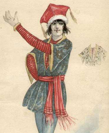 Russian Gypsy Man costume design, detail