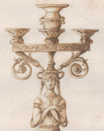 Neoclassical Caryatid Candelabrum Design