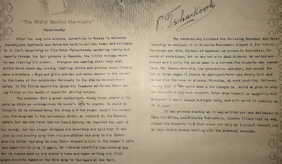 Tchaikovsky (detail of story)