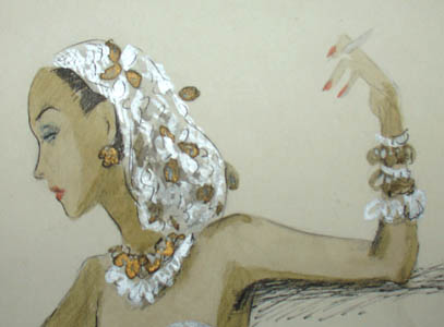 Katie Kuhn Fashion Design: Detail of Tropical Party Dress.