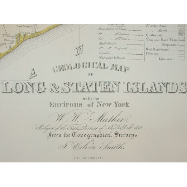 Geological Map of Long and Staten Island with the Environs of New York, detail