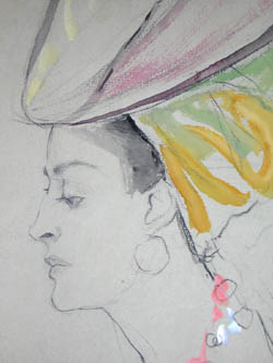 Lady in Large Headdress
