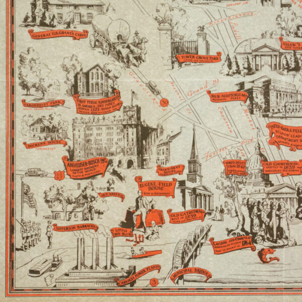 Frank Nuderscher, Historical Map of Saint Louis, detail