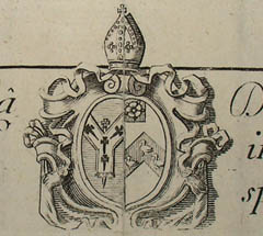 Detail of the North Prospect, Archbishop of Canterbury's coat of arms