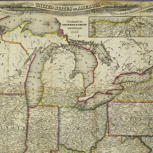Sherman & Smith, United States Travelers' Map, detail