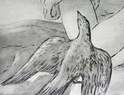 Pair of Etchings of Women with Doves