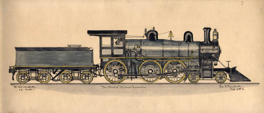 Set of Seven Studies of Locomotives