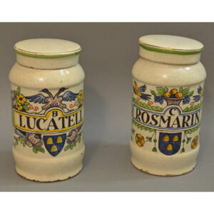 Pair of Apothecary Jars Ceramic