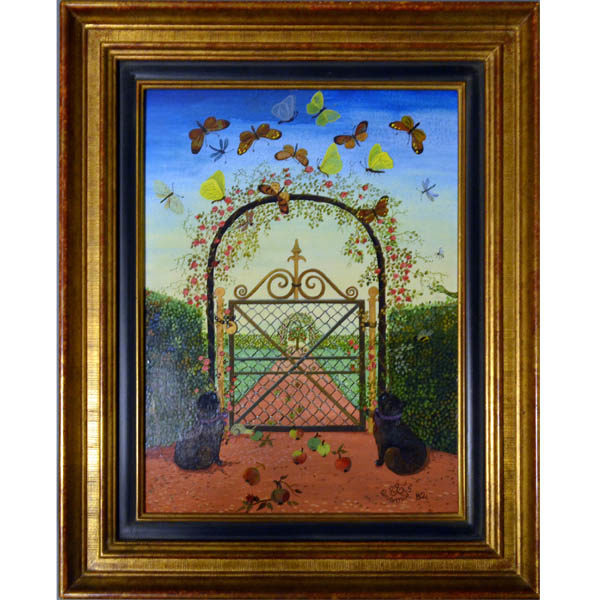 Einsmann painting of butterflies and cats