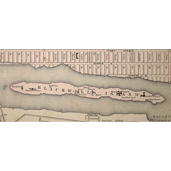 Johnson's Map of New York and the Adjacent Cities, detail