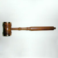 Gavel, Presentation, Two Handles, in Marquetry Box