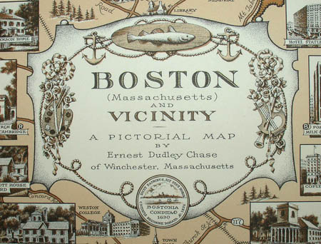 Ernest Dudley Chase, Boston (Massachusetts) and Vicinity: A Pictorial Map, detail