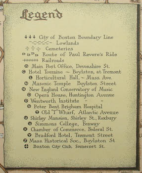 Ernest Dudley Chase, Boston (Massachusetts) and Vicinity: A Pictorial Map, detail