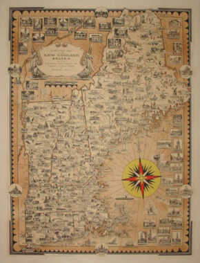 Ernest Dudley Chase, A Pictorial Map of the New England States, U.S.A.