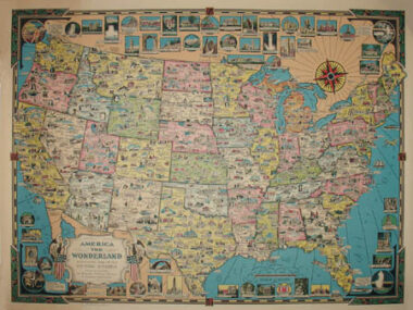 Ernest Dudley Chase, America the Wonderland, A Pictorial Map of the United States