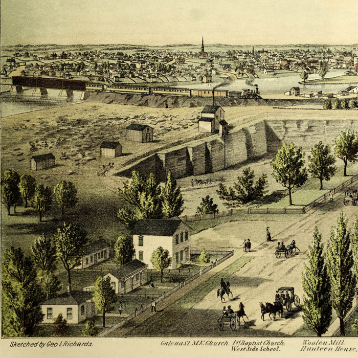 Aurora, Ill. 1875 from Jennings Seminary, detail