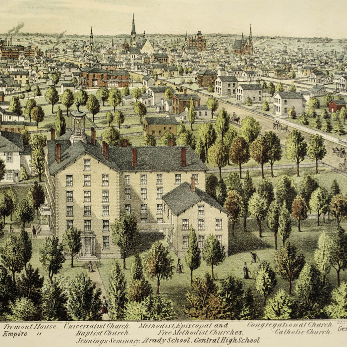 Aurora, Ill. 1875 from Jennings Seminary, detail