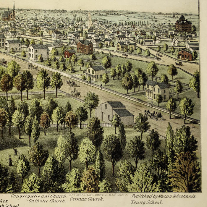 Aurora, Ill. 1875 from Jennings Seminary, detail