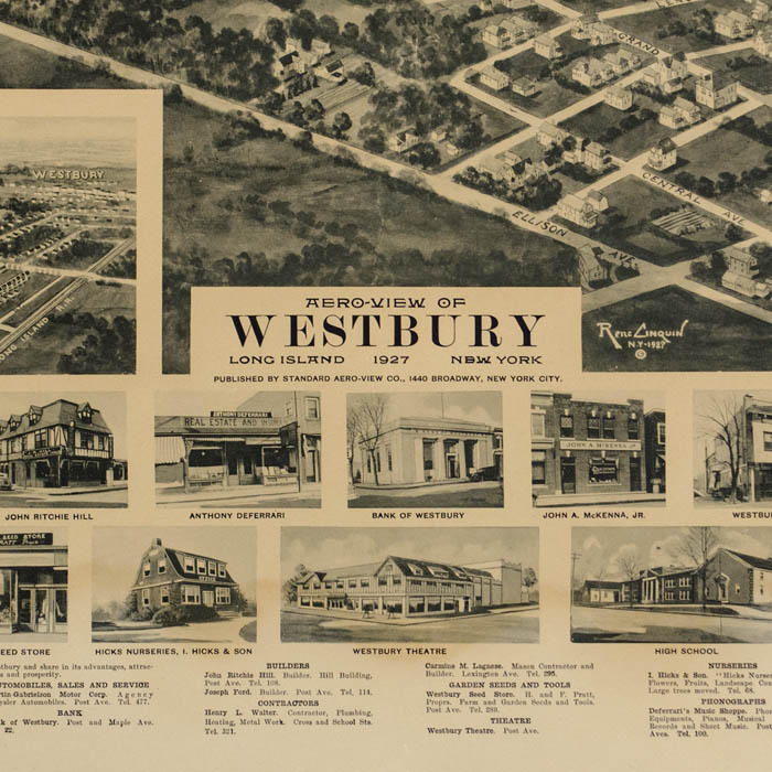 Aero-View of Westbury, Long Island, New York 1927, detail