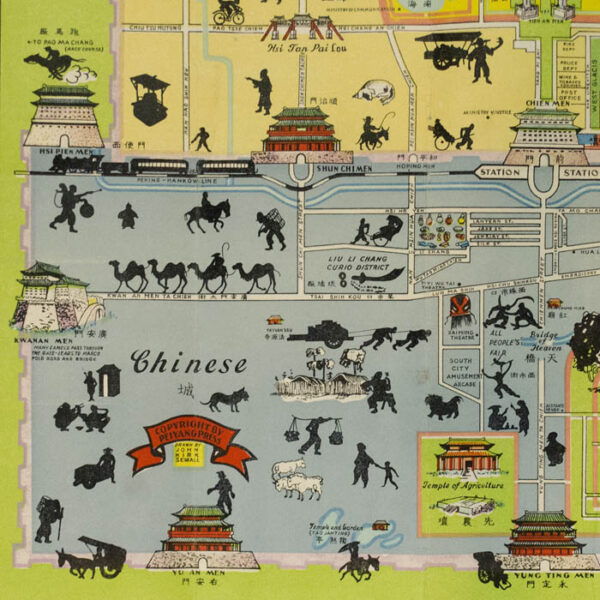 John Kirk Sewall, Pictorial Map of Peiping [Peking], detail