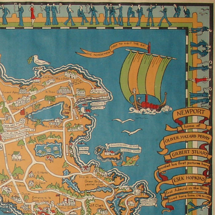 This is a Souvenir Map of Newport Rhode Island