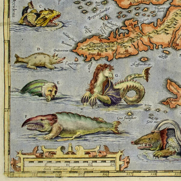 Ortelius Map of Islandia [Iceland], detail