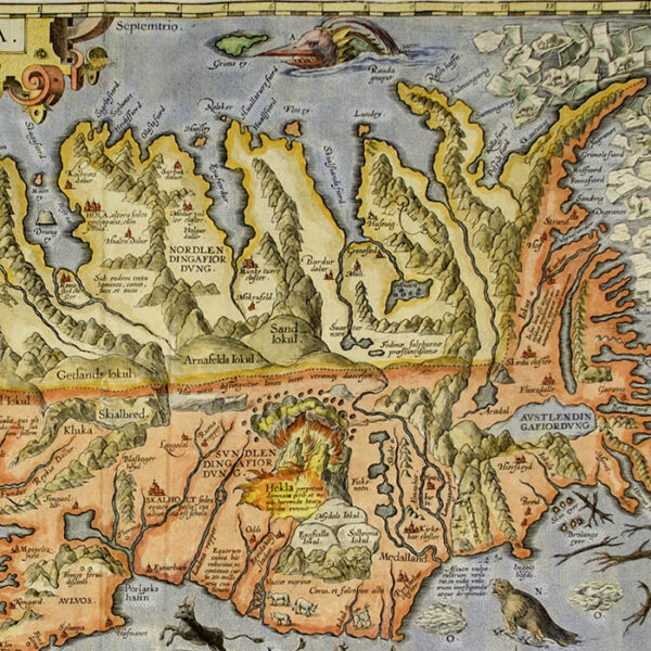 Ortelius Map of Islandia [Iceland], detail