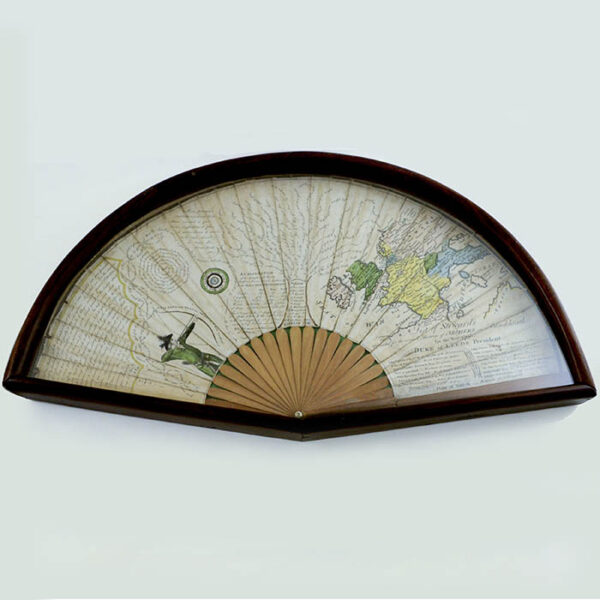 Fan Decorated with Archer, Map and Riddles