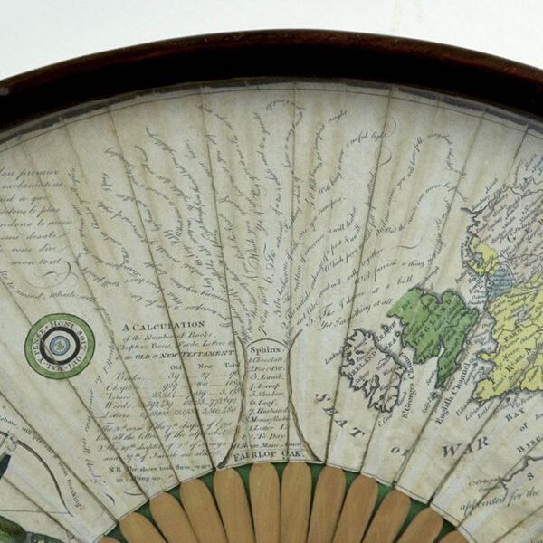 Fan Decorated with Archer, Map and Riddles, detail