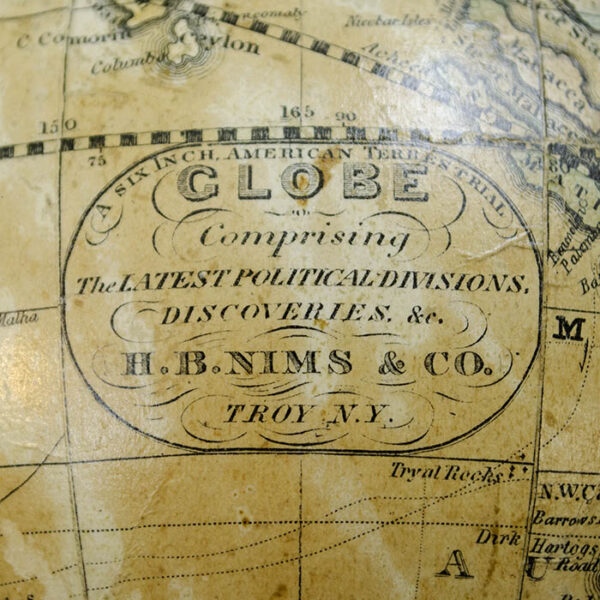 H.B. Nims & Co. 6-Inch Terrestrial Globe, detail