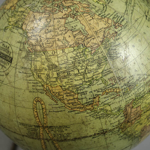 W. & A.K. Johnston/ Weber Costello 6-Inch Terrestrial Table Globe, detail