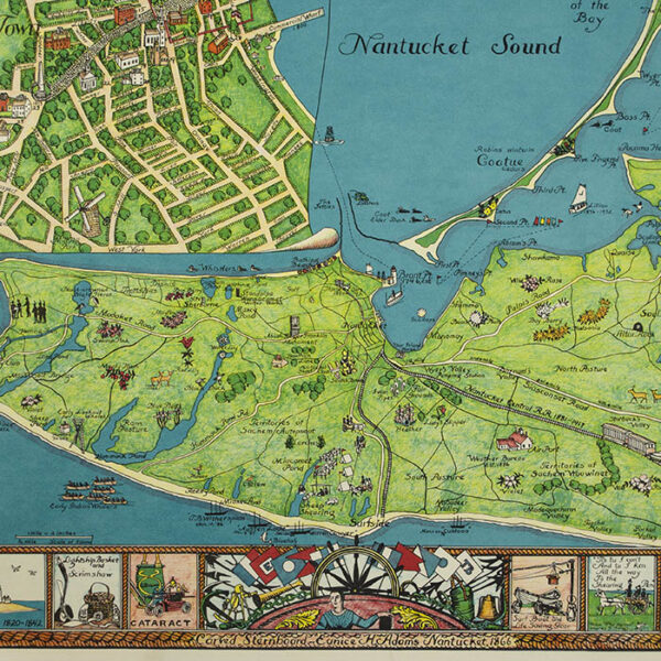 Pictorial Map of Nantucket, detail